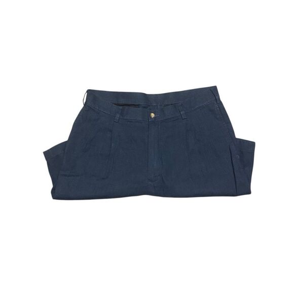 Jos. A. Bank Navy Blue Chino Shorts Size 35 Pleated Linen Casual Pockets - Picture 4 of 12
